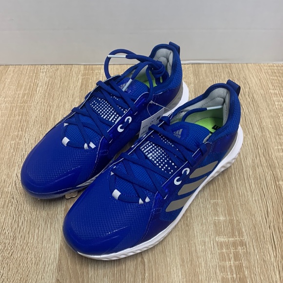 Adidas Women's Pure Hustle FV9040 Metal Softball Cleats Blue Silver - Picture 1 of 14